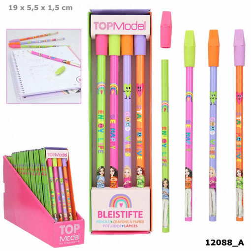 Σετ Μολιβια Με Γομα Top Model Pencil Set With Eraser Topper Selflove By Depesche