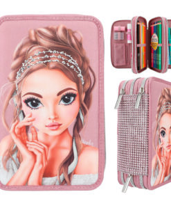 Κασετινα Γεματη Top Model Triple Pencil Case Glitter Queen By Depesche