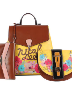 Γυναικεία Τσάντα Σετ 3 τεμ. Nicole Lee SET15337 Flower Blossom Print Handbag Crossbody And Wallet Set