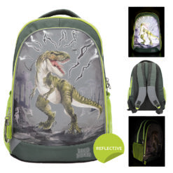 Τσαντα Πλατης Dino World Schoolbackpack Reflector By Depesche