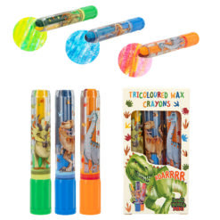 Τριχρωμες Κηρομπογιες Mini Dino Tricolor Crayon Set By Depesche