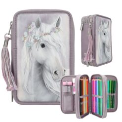 Κασετινα Γεματη Miss Melody Triple Pencil Case Fantasy Horses By Depesche